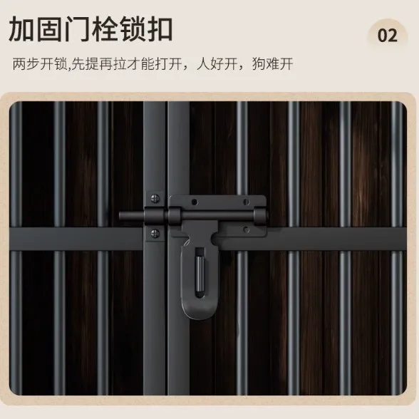 Factory direct cross-border export furniture wooden round tube dog cage thickened anti-bite strong and durable detachable wheele