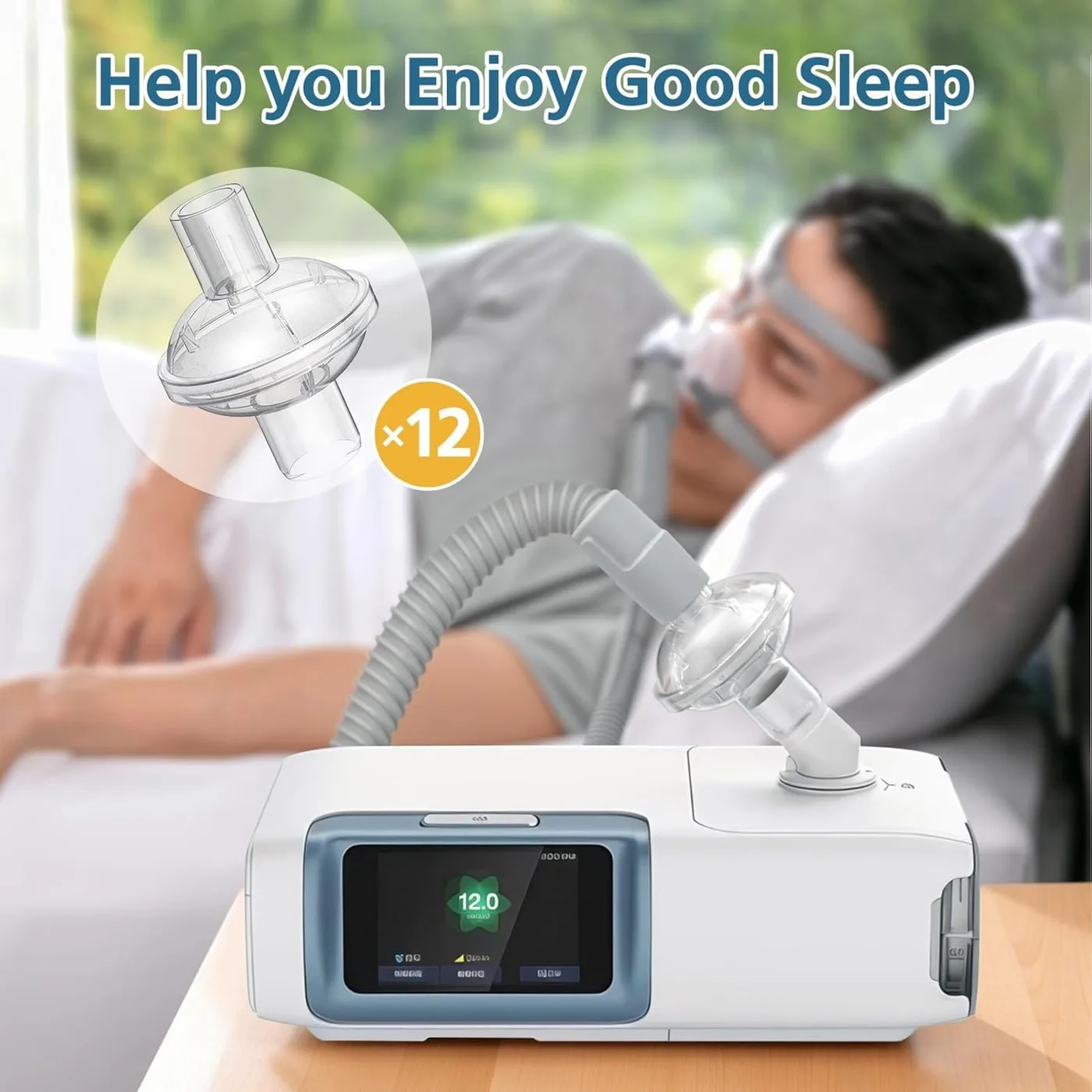 Filters for Cpap Machine-12 Pcs Cpap Filters fit Inline Filters Compatible with Resmed and Any Machine Size 22mm,25mm Cpap Tube