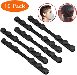 10pcs Mask Holder Adjustable Anti-slip Mask Extension Silicone Strap with Buttons Relieve Ear Pain Protection Artifact