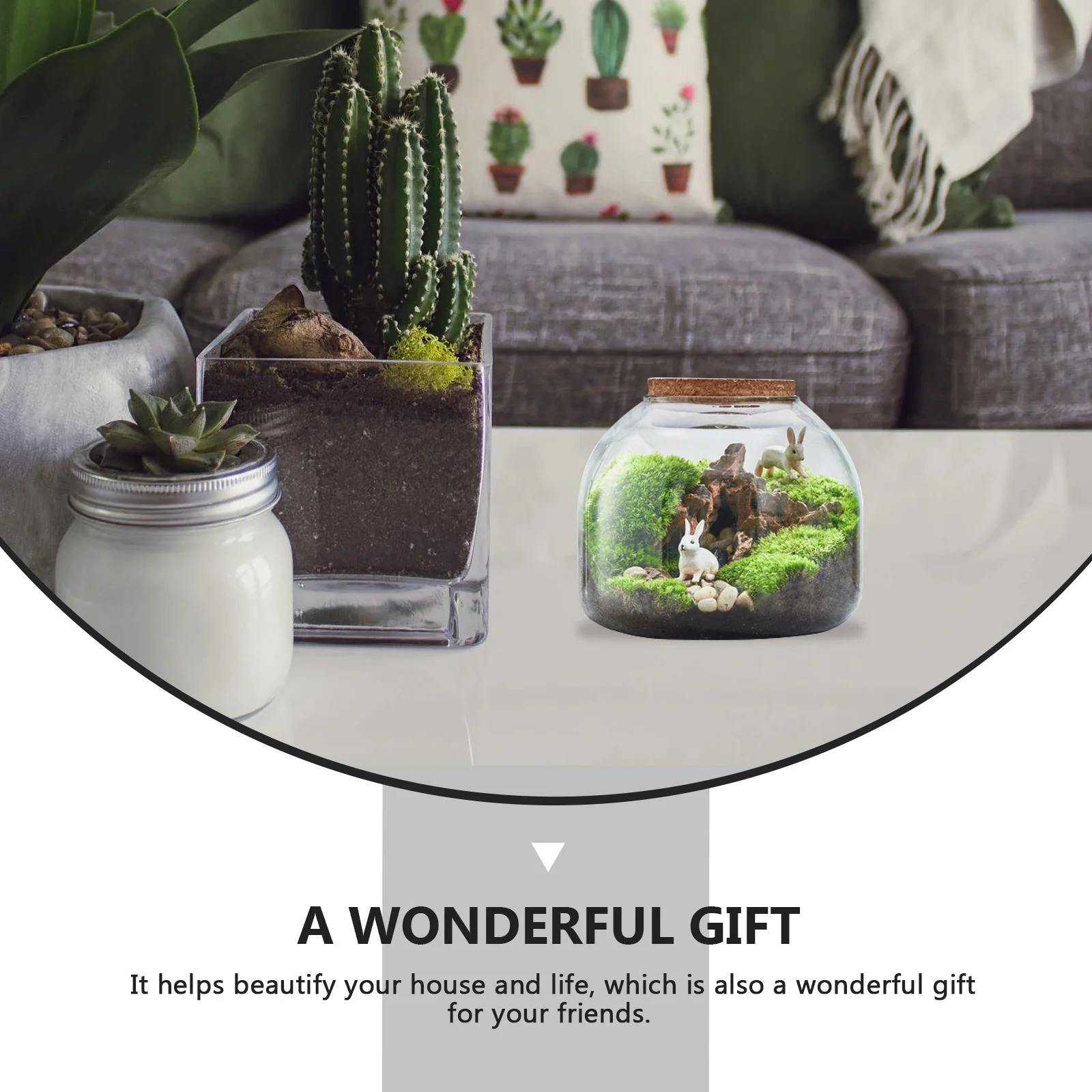 

1Set Micro Landscape Bottle Glass DIY Ecological Terrarium Container Decorative Vase Home Decor Storage Glass Bottle