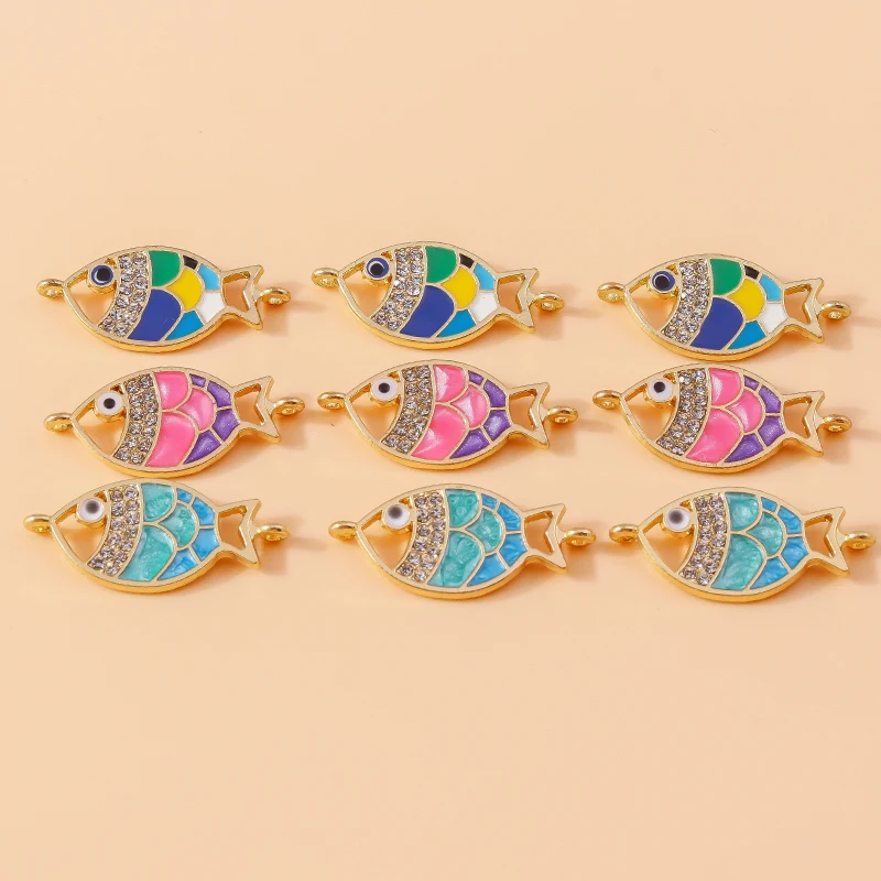 10 Stück niedliche, gemischte Metallanhänger mit Motiven von Meerestieren wie Schildkröten, Krabben und Fischen für die Schmuckherstellung, Ohrringe, Halsketten, DIY-Bastelarbeiten und Accessoires. – Detail 16