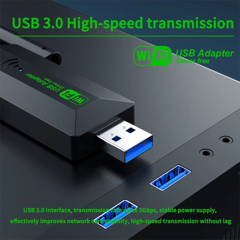 

4 антенны 1200 Мбит/с Wi-Fi USB 3.0 адаптер 2,4G/5GHZ двухдиапазонный Wi-Fi ключ беспроводной приемник сетевая карта для ПК/ноутбука Win 10/11
