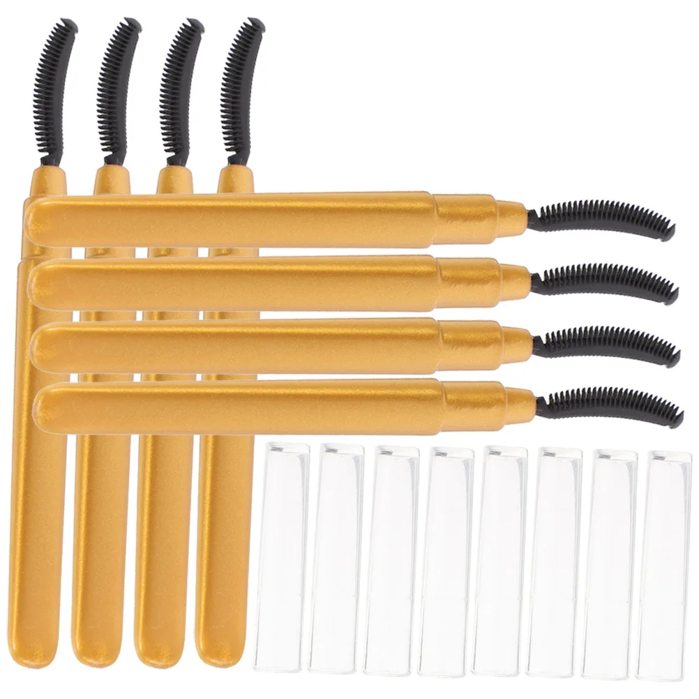 8Pcs Eyelash Brush Silicone Lash Combs Covered Portable Travel Mascara Applicator Tools Eyelashes Brush Eyelash Wand