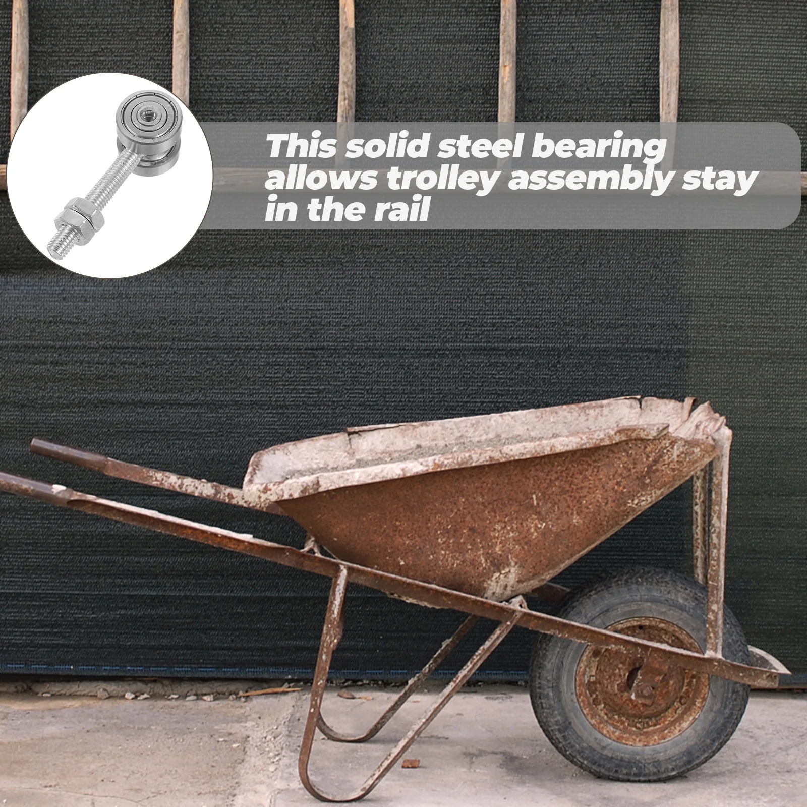 

C30 Sliding Door Wheel 24mm Double Bearings Trolley 50KG Capacity 8mm Screw Hole Steel Rollers Struts Channel Hardware