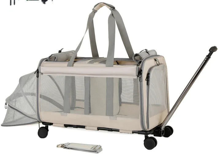 Pet trolley case and cat bag, portable and large capacity for outdoor use