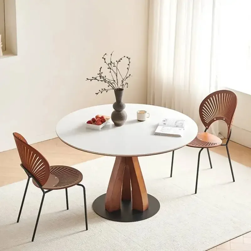 

Round Designer Dining Table Unique European Modern Kitchen Dining Table Accent Luxury Mesas De Jantar Lounge Suite Furniture