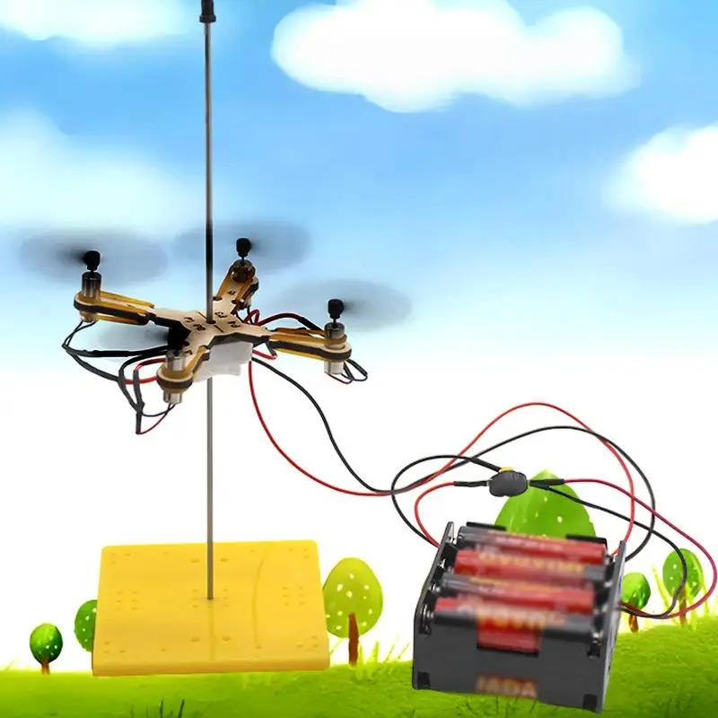 

1 Set Technology Physics Teaching Tool DIY 4-Leaf Drone Model Children's Science Toy Helicopter Game Learning Puzzle Toys