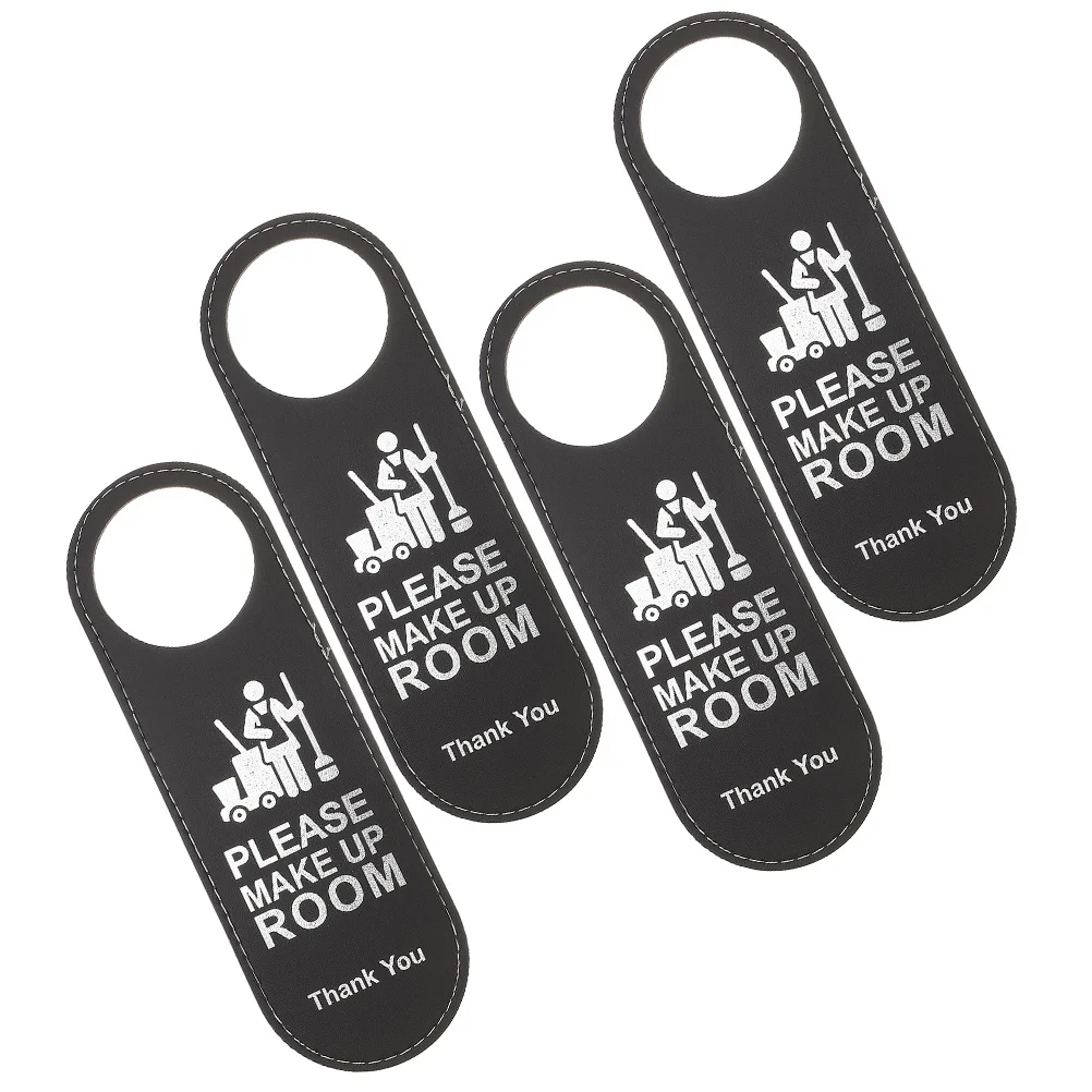 4 Pcs Hotel Door Sign Hanger Signs Handles Listing Not Disturb Make Up Room Knobs Office Doorknob