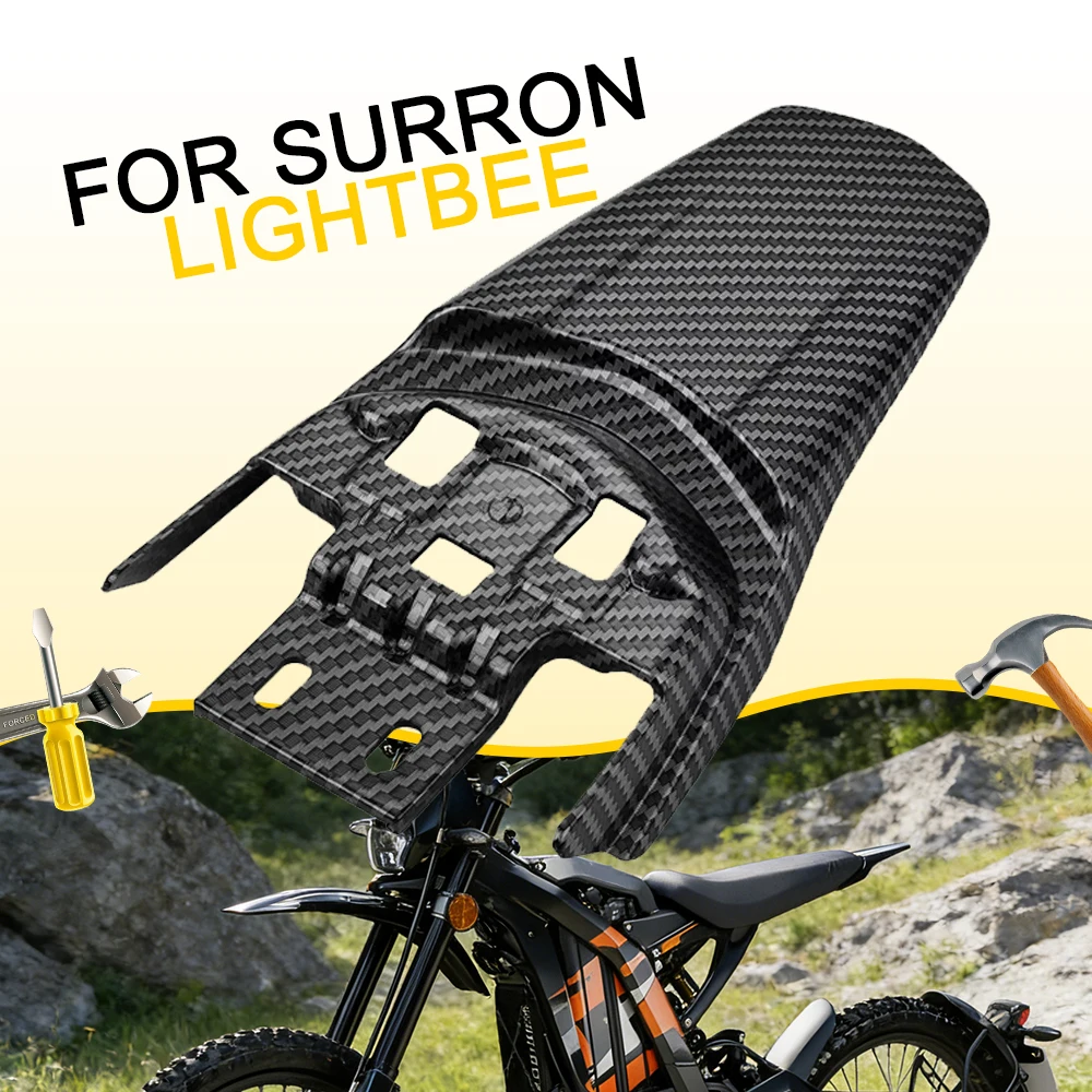 Guardabarros Traseros para Bicicleta Eléctrica Sur-Ron Surron S X Todoterreno, Motocicleta Eléctrica de Cross-Country, Imitación de Fibra de Carbono
