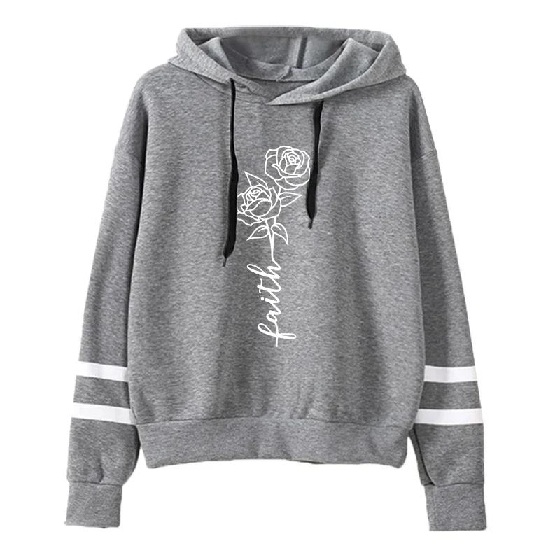 Sudadera con capucha con estampado de flores para mujer, sudaderas deportivas informales de otoño e invierno, ropa de calle de moda urbana para niñas, jersey cálido para el hogar y al aire libre
