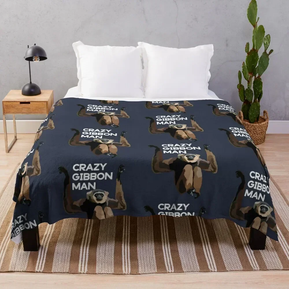 Crazy Gibbon Man Throw Blanket wednesday Blankets For Bed Blankets