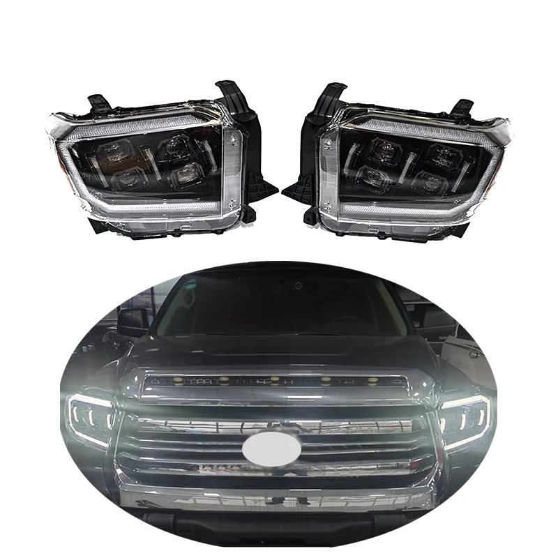 

Maictop 2014-2020 For Tundra Facelift Front LED Headlights 4-Lens Faro New Condition ABS Material Car Accessories