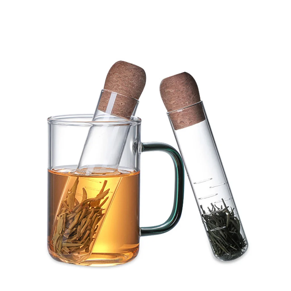 

Wood and Glass Tea Strainer Wear Resistant Kitchen Tea Infuser Transparent Filter Best Gift for Friends