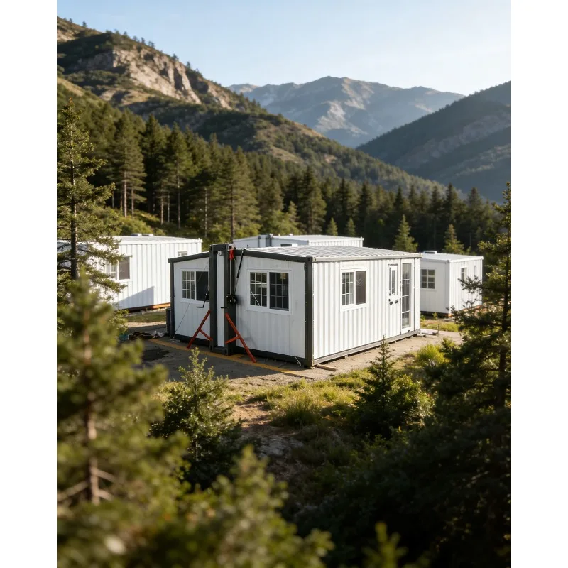 

Folding Container House Double Wing with HVAC System Insulated Panel Bright Glass 5900x6300mm for Luxury Living Office Accommod