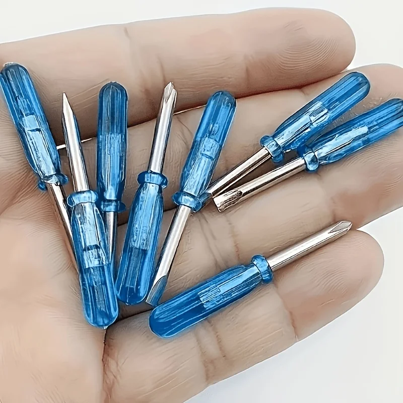 8PCS 2mm mini screwdriver with blue handle, transparent precision small screwdriver, disassembly and maintenance tool