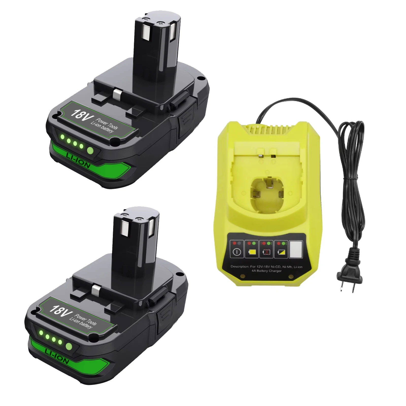 3000mAh Ersatzakku für Ryobi 18V Li-Ion Akku, kompatibel mit Ryobi P107 P108 RB18L50 Akku-Werkzeugen