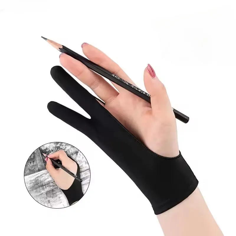 Anti-touch Two-Finger Hand Painting Gloves For Tablet Digital Board Screen Touch Drawing Anti-fouling Oil Painting Art Supplies