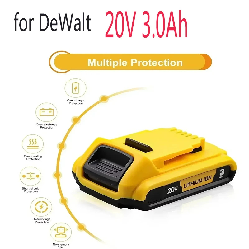 

For DeWalt 18V 20V Max Lithium Batteries 20V 3Ah DCB203 Li ion Battery ReplacementDCB206 DCB205 DCB204 DCB200Power Tools