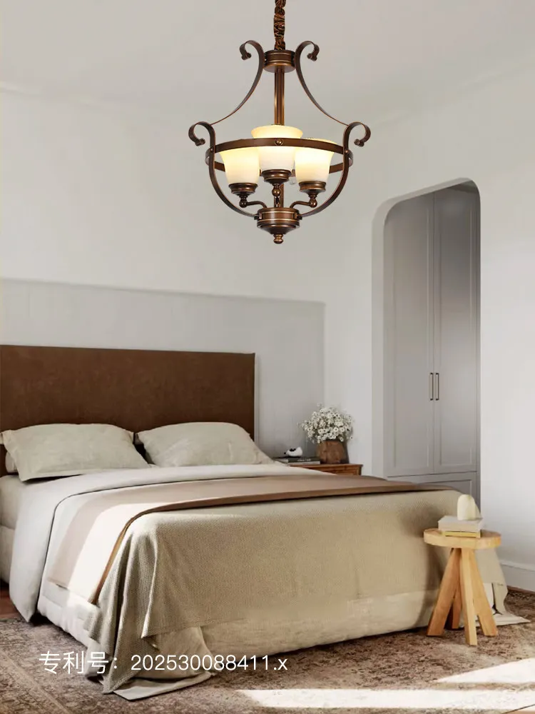 American Retro Single‑Head Pendant Light Designer Style Villa Staircase Dining Bedroom Study Balcony Lamp Home Indoor Ceiling