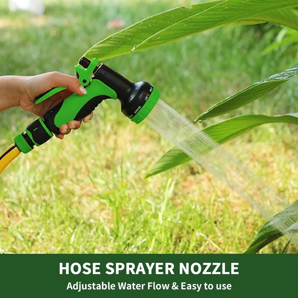 Bico pulverizador de mangueira de jardim, pulverizador de bico de mangueira de água 10 padrões de spray ajustáveis, ferramentas de jardim pistola de água de alta pressão para pla