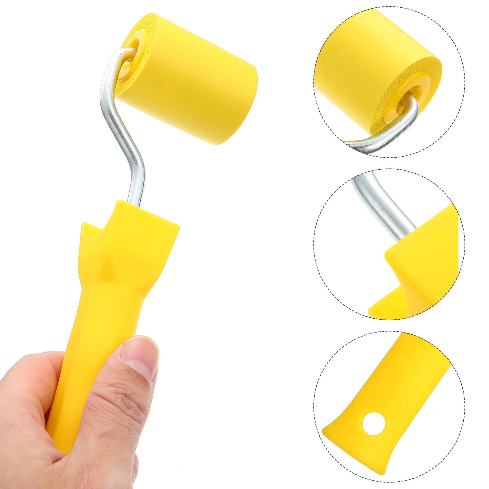 Wallpaper Seam Roller Rubber Smoothing Tool Brush Construction Application Yellow