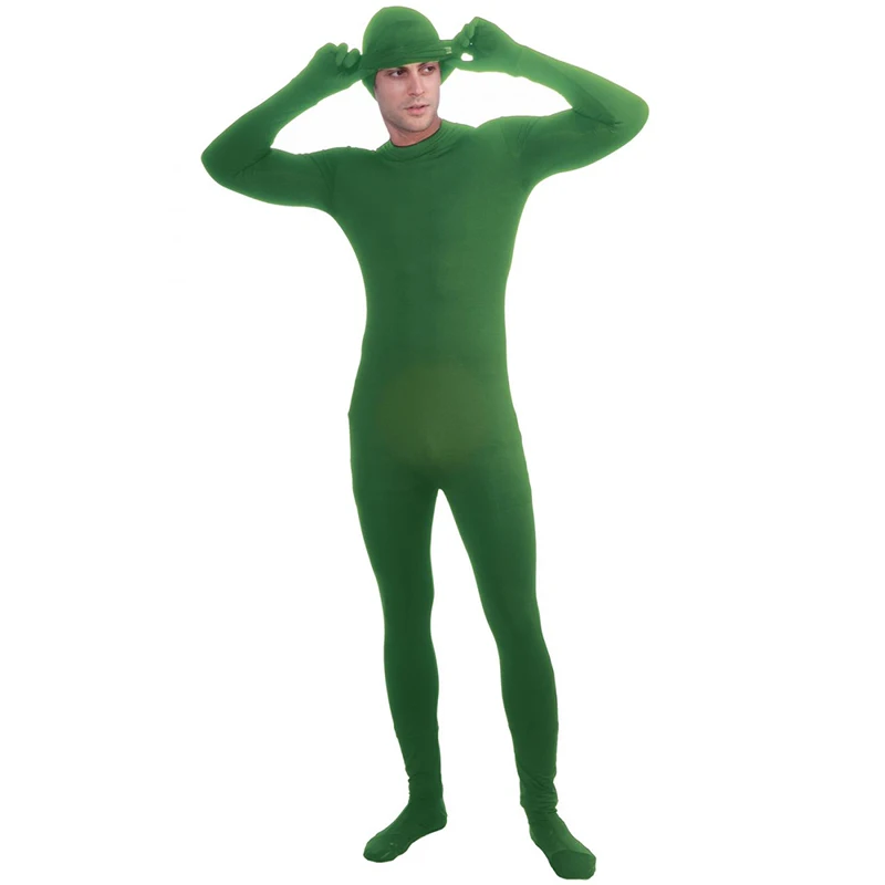New Arrival Blue Invisible Man Carnaval Halloween Fancy Dress Up Zentai Skin Suit Green Disappearing Men Adult Costume view 6