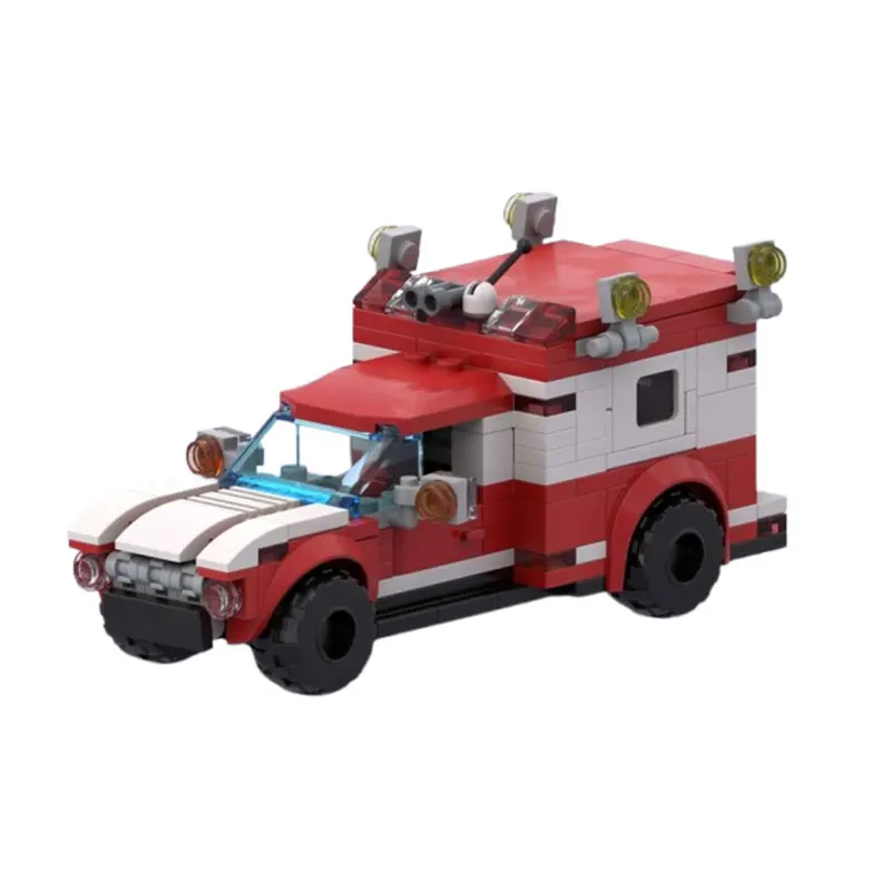 

220-piece small building block set, MOC pickup truck ambulance city rescue vehicle model toy gift.