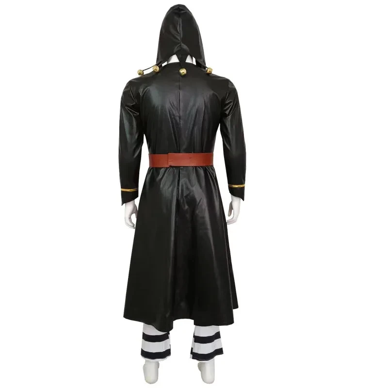 ☆ YunCos JoJo Risotto Nero Disfraz de Anime con Capucha, Peluca, Uniforme, Aventura Extraña, Halloween, Golden Wind, Traje de Fiesta para Hombres ☆