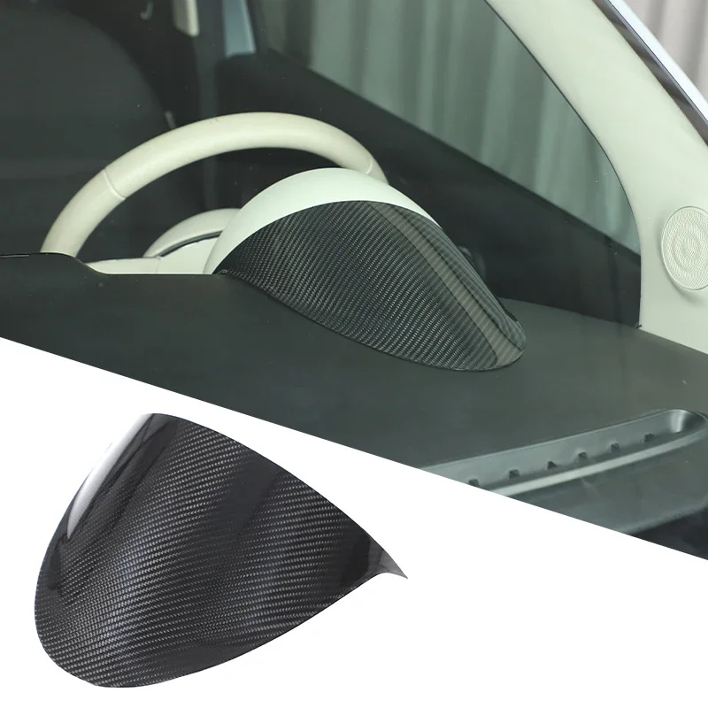 For 2007+ Fiat 500 Real Carbon Fiber Car Dashboard Display Decorative Panel Car Interior Decorative Cover Styling Accessories