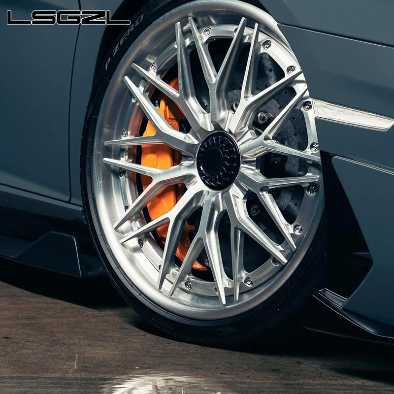 2 3pieces Full Brushed Aluminum Concave Rims 16-26 Inch High End Custom Auto Forged Wheel Rims For C8 SF90