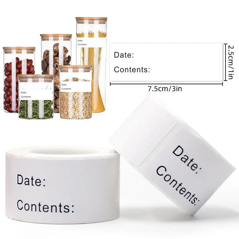 120 Pcs 1' X 3' Freezer Refrigerator Food Labels, Storage Containers Labels Perfect for Monitoring Food in Kitchen