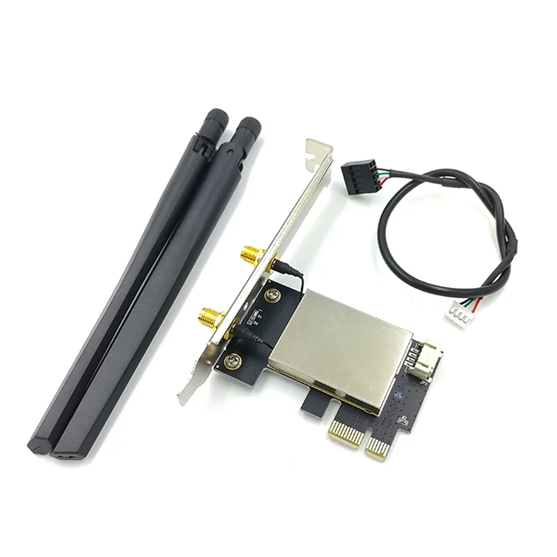 

4X NGFF M2 Беспроводная карта для PCI-E Pcie Настольный Bluetooth-конвертер-адаптер с 8 антеннами переменного тока для AX200 9260AC