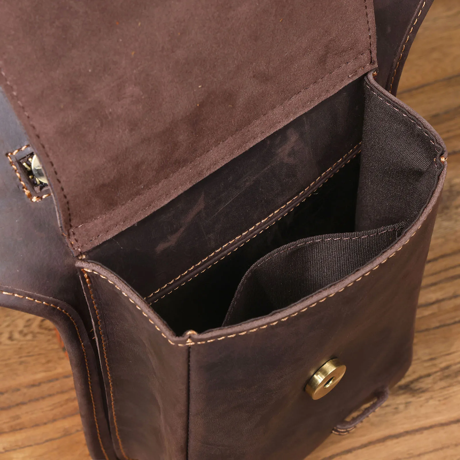 Vintage Herren Echtes Leder Taille Tasche Casual Schulter Taschen Top Schicht Rindsleder Outdoor Handy Holster Crazy Horse Leder – Detail 25
