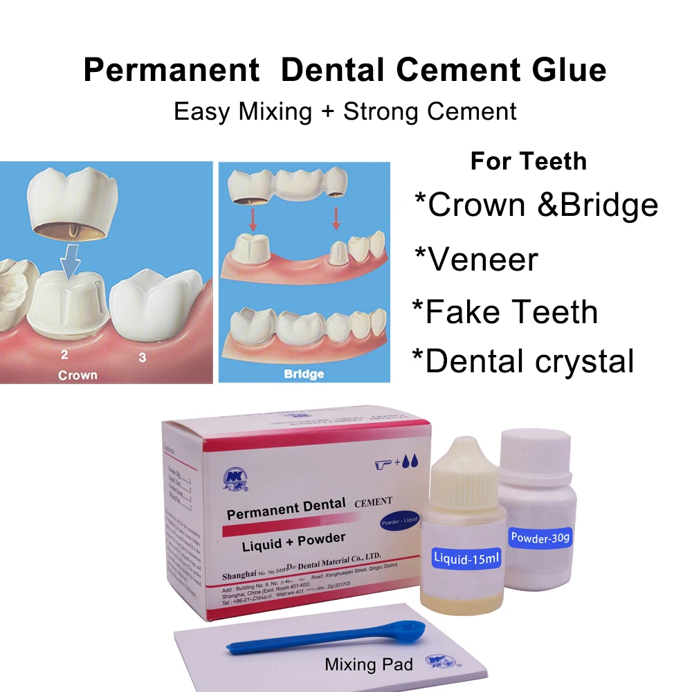 Zestaw trwałego cementu dentystycznego do mostu koronowego Gic Fuji Super bardzo mocny klej do protez dentystycznych Materiał stomatologiczny