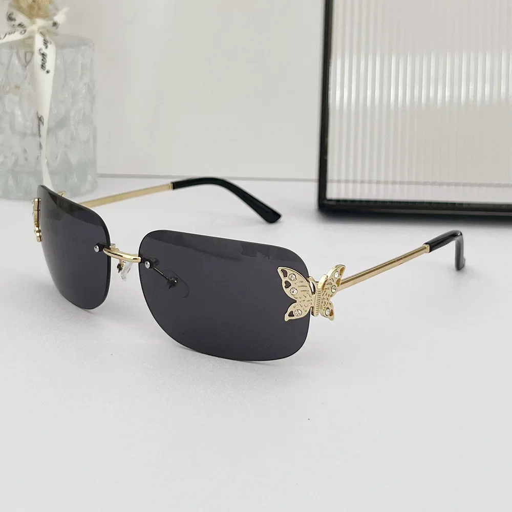 2024 New Frameless Sunglasses Women Personalized Butterfly Square Borderless Exquisite Fashion Sun Glasses for Ladies UV400