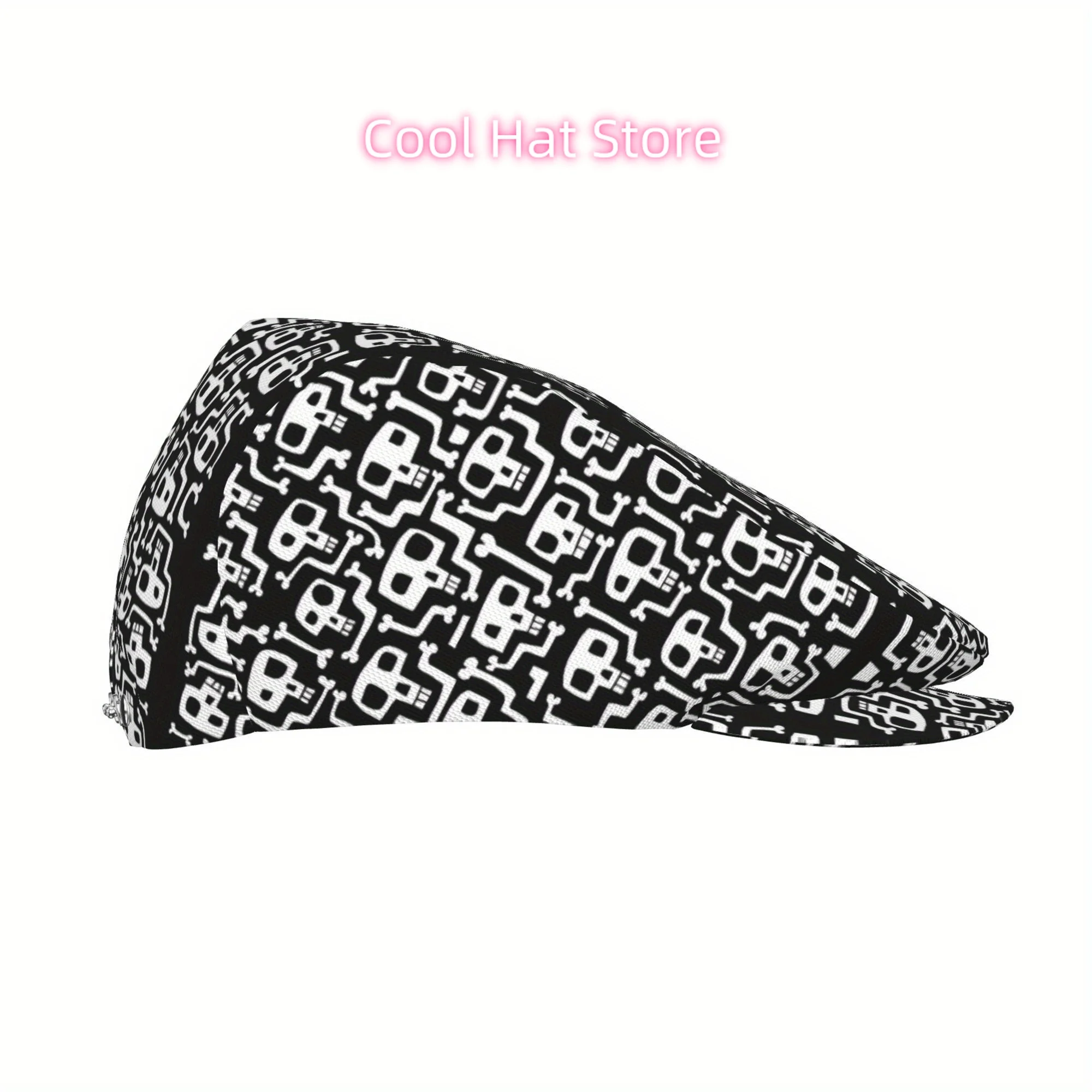 Full-width printing Dance of Skull Men and Women Flat Cap Adjustable Newsboy Cap Beret Ivy Cap Cabbie Flat Hat Irish hat Fishing - view 2