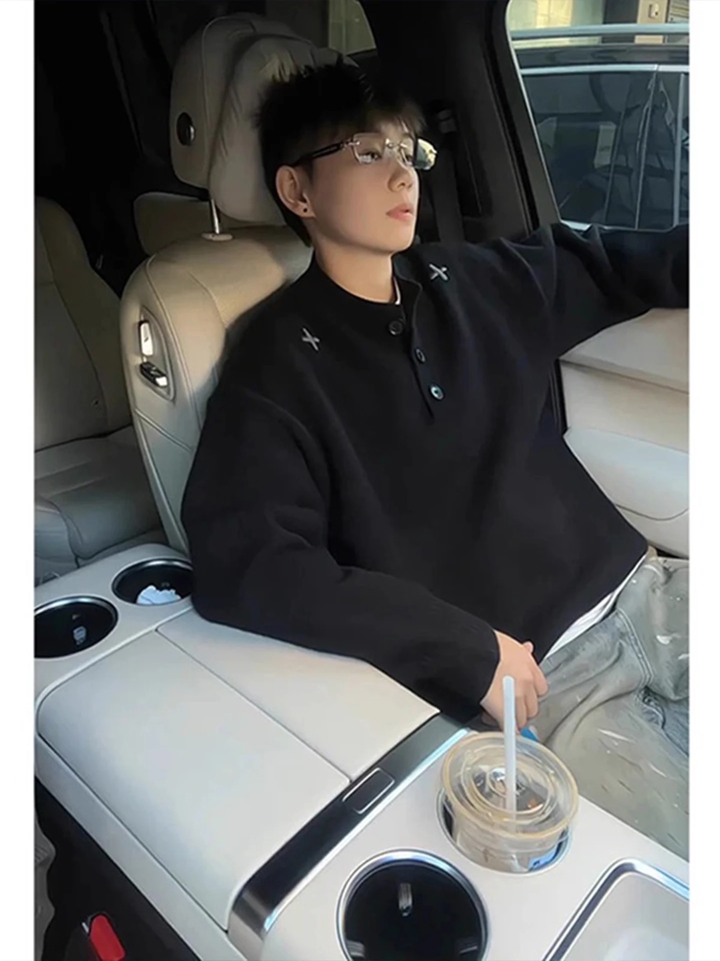 

Men's Bla Ne Knitwear Winter Thiened Casual Sle Inner irt Loose Fit Comfortable Soft Material Long Sve