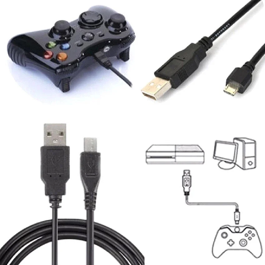 1.8M/2M Oplaadkabel Voor PS4 Controller Gamepad USB Datakabel Voor PS4/PS4 Slim/PS4 Pro joystick Consoles Accessoires