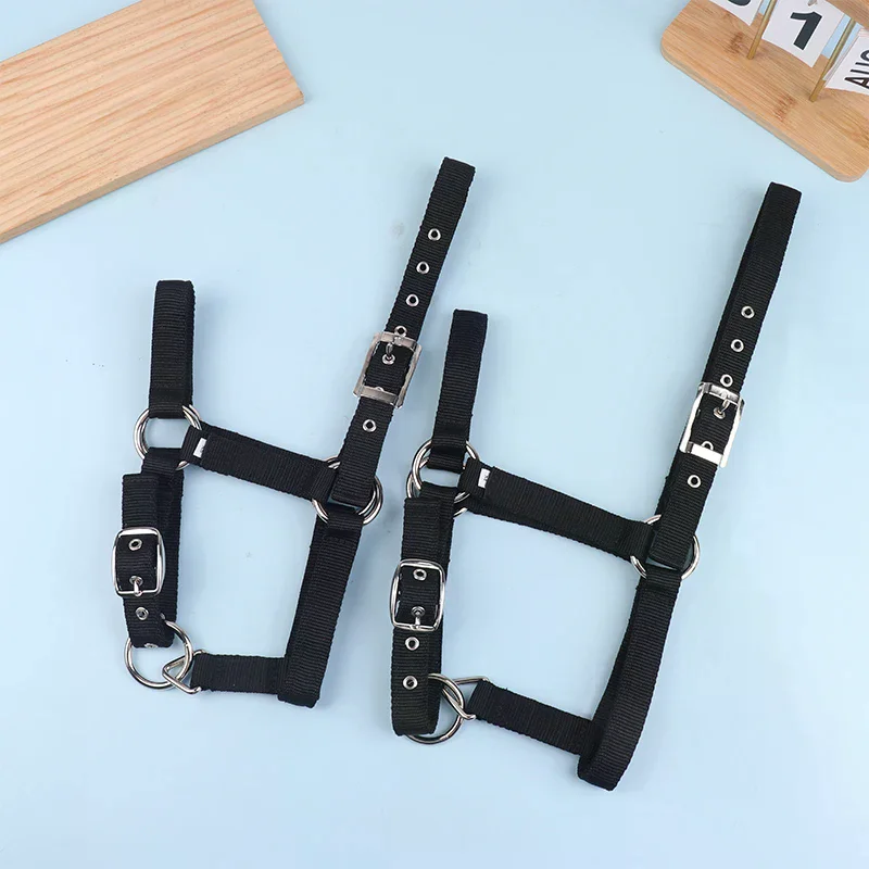 Adjustable Nylon Webbing Equestrian Western Horse Halter Horse Riding Wear Black XS S M L XL Ergonomic Comfortable Halters