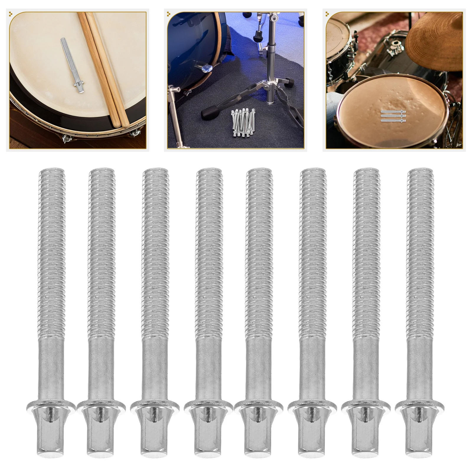 

12pcs Tension Metal Replacement Parts Precision Lug For Snare Kit Adjustable Mounting Screws Fasteners Drum Hardware Screws