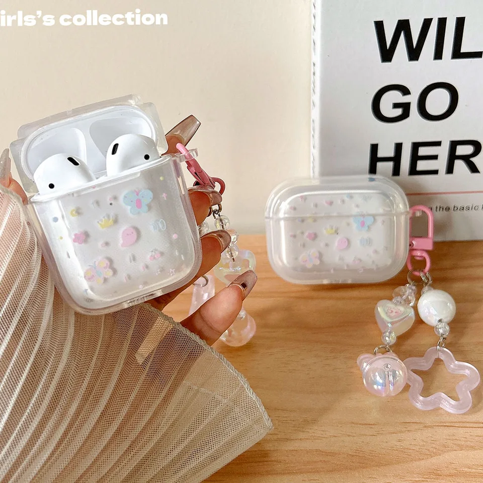 DiyGody Custodia Compatibile con Airpods 4 con Portachiavi, Trasparente Case in TPU con Motivi di Conchiglie Farfalle per Donne, Antiurto Impermeabile Antipolvere Anti Scivolo DiyGody Custodia Compatibile con Airpods 4 con Portachiavi, Trasparente Case in TPU con Motivi di Conchiglie Farfalle per Donne, Antiurto Impermeabile Antipolvere Anti Scivolo