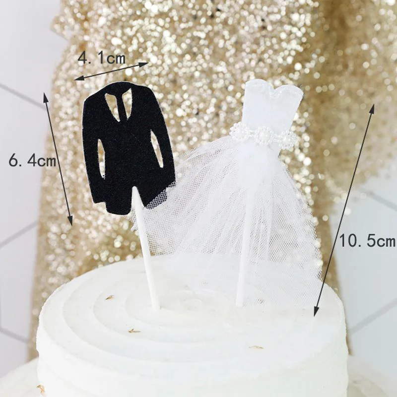 White Wedding Cake Topper Bride Groom Cake Decor Propose Marry Marriage Anniversary to Be Bride Wedding Cake Baking Decoratings