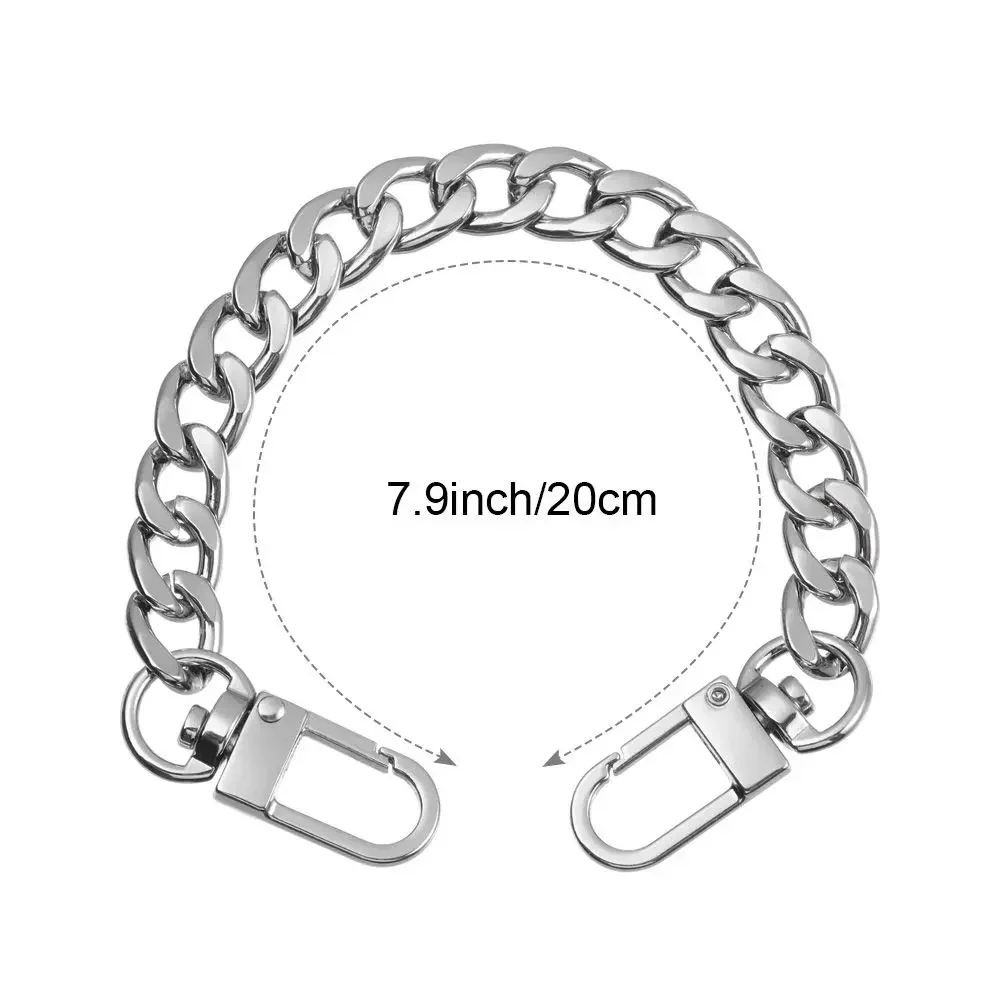 DIY Metal Flat Chain Mini Purse Chain with Metal Buckle for Messenger Bag Purse Strap Extender Handbag Accessory
