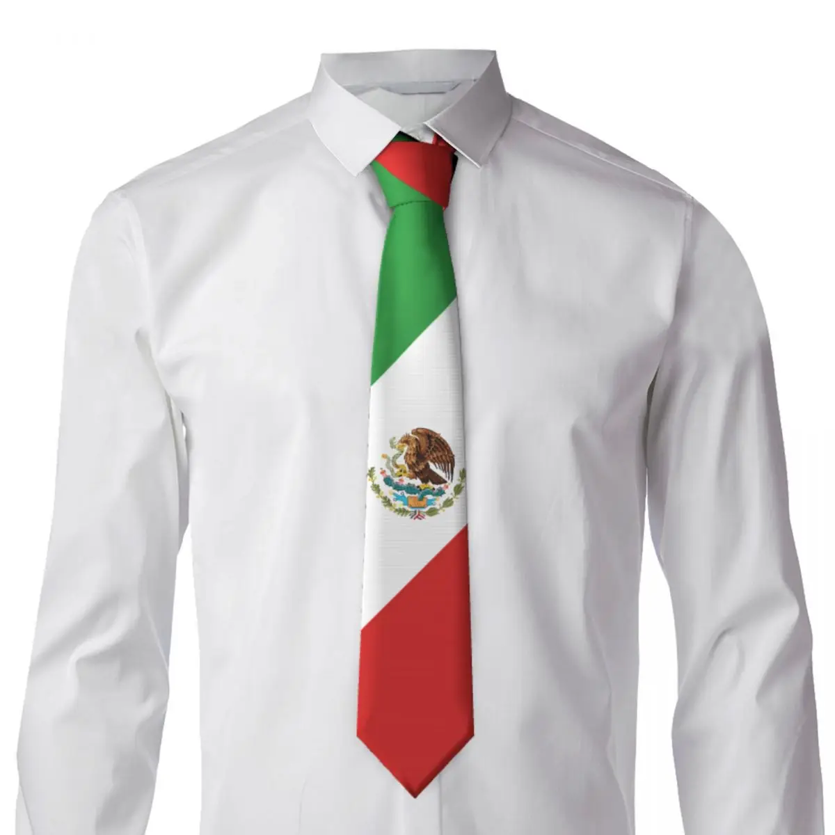 Mexican Flag Tie Emblem Retro Casual Neck Ties For Male Wedding Party High Quality Collar Tie Design Necktie Accessories