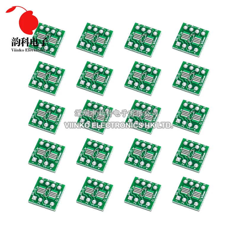 Placa de transferencia TSSOP8 SSOP8 a DIP8, adaptador de paso, Pin DIP, 20 Uds.