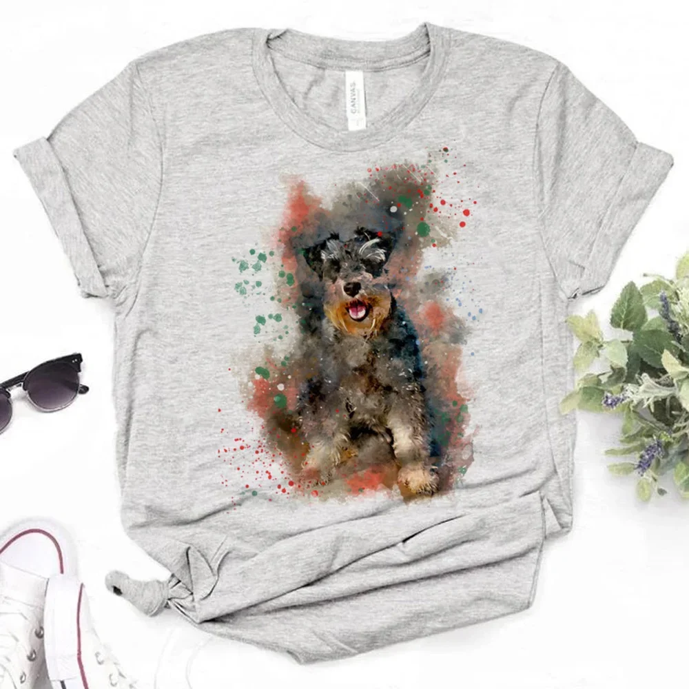 Schnauzer tshirt women anime t-shirts female funny streetwear clothing