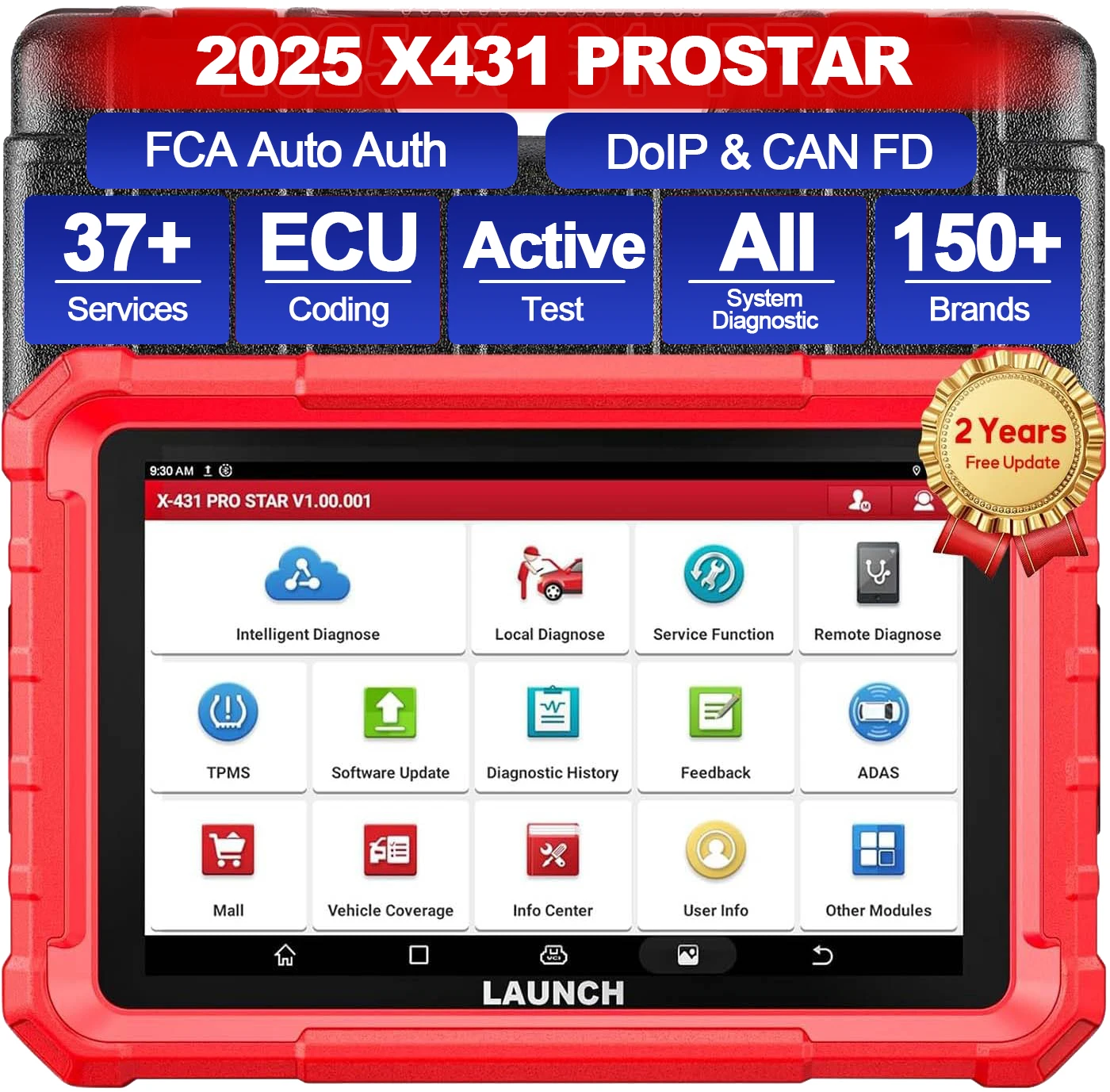 

LAUNCH X431 PRO Star Bi-Directional Diagnostic Scanner, 37+ Services, ECU Coding, Full System OBD2 Scan Tool with CANFD, DOIP