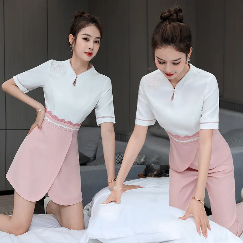 2023 Autumn Spa Beautician Beauty Suit, Foot Bath Massage Technician Suit, Sauna Workwear Set, High-end and Atmospheric Workwear