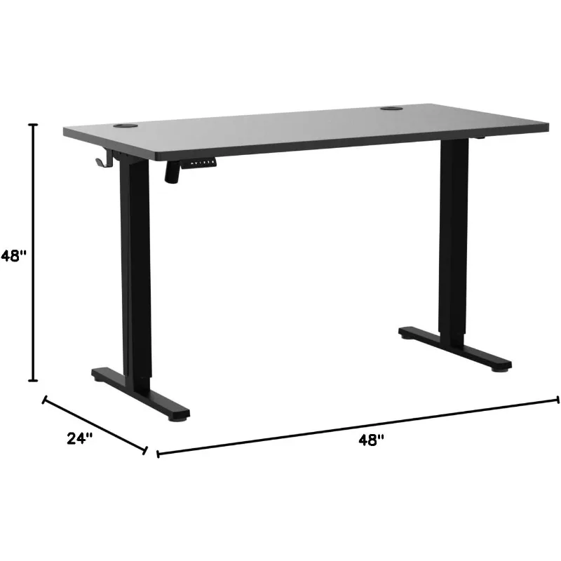 Standing Desk, Adjustable Height Electric Sit Stand Up Down Computer Table, 48x24 Inch Ergonomic Rising Desks for Work Office