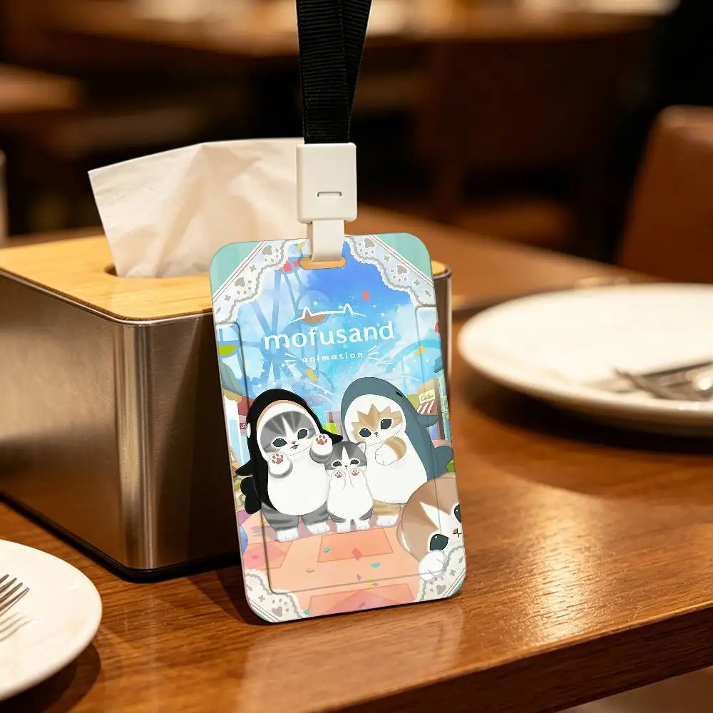 Cartoon M-Mofusands ID Card Sleeve Durable Work Card Holder With Neck Strap Business ID Cover For Employees